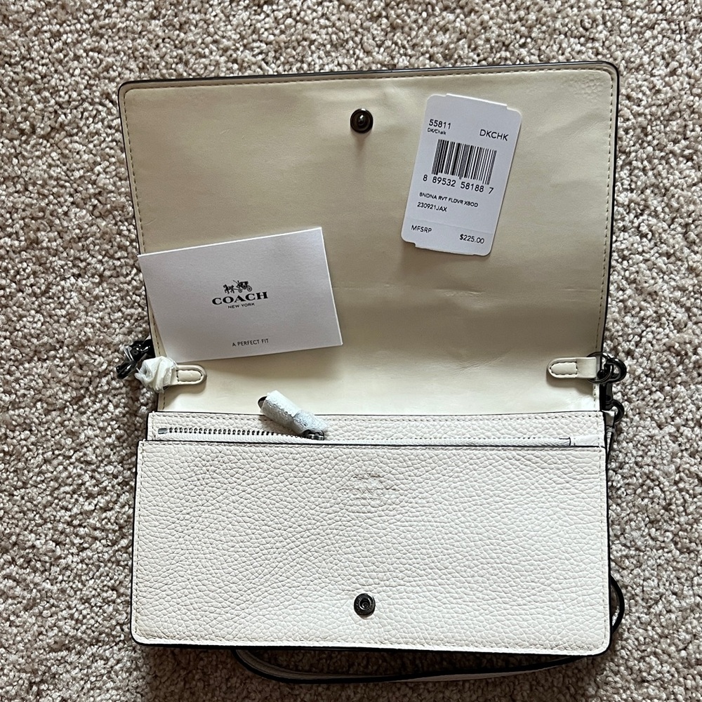 Coach White Crossbody Bag with Black Accents - Picture 3 of 5